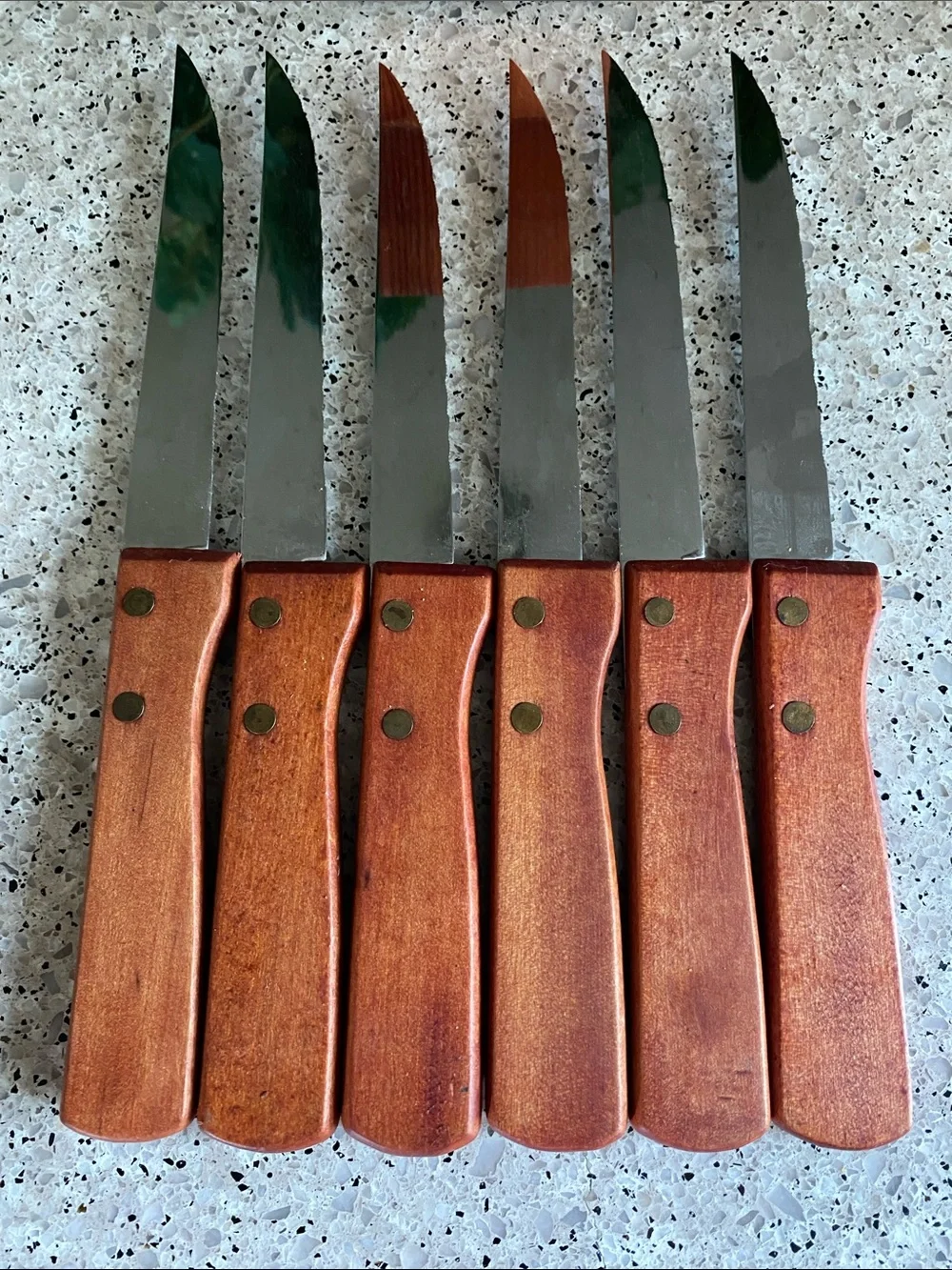 Vintage Complete All-Original Knife Set in Wooden Block